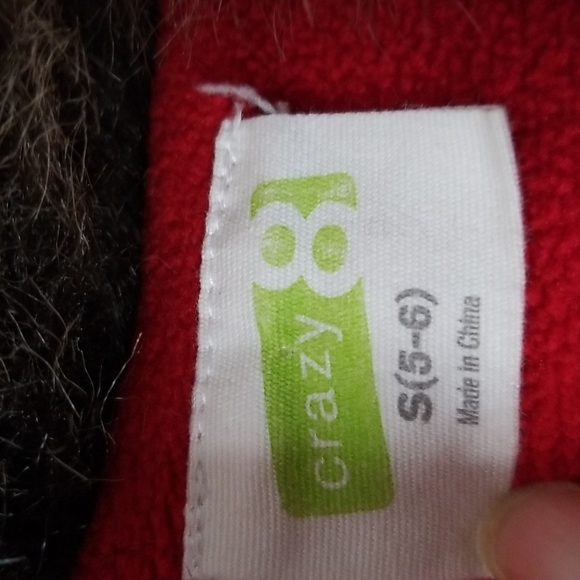 CRAZY 8 Red Puffer Vest Faux Fur Collar - Picture 5 of 5